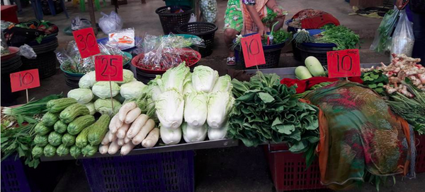 ตลาดเช้า ระยอง ตลาดเขาดิน เทศบาลทุ่งควายกิน ร้านผักสด