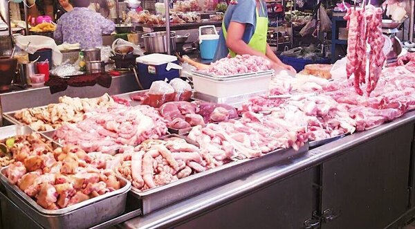 ตลาดสดรังสิต ร้านหมู