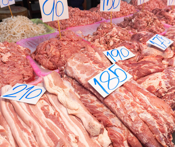 ตลาดบางใหญ่ ตลาดเช้าบางใหญ่ ร้านหมูสด
