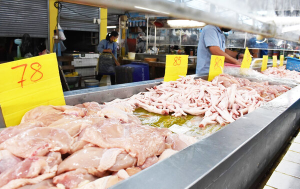 ตลาดสดอินเตอร์มาร์ท ตลาดเช้าปทุมธานี ร้านไก่สด