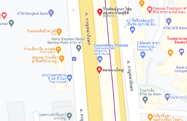 แผนที่ตั้งตลาดบางใหญ่ จ.นนทบุรี แผนที่ตลาดบางใหญ่