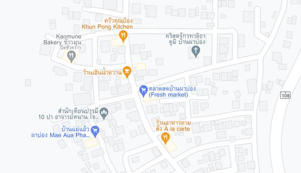 แผนที่ตลาดสดผาบ่อง