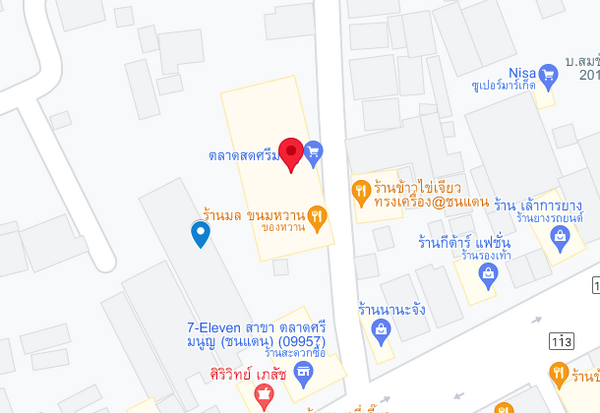 แผนที่ตั้งตลาดสดศรีมนูญ ตลาดชนแดน แผนที่ตลาดสดศรีมนูญ