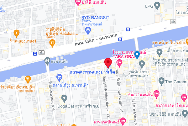 แผนที่ตั้งตลาดสดสะพานแดง แผนที่ตลาดสดสะพานแดง