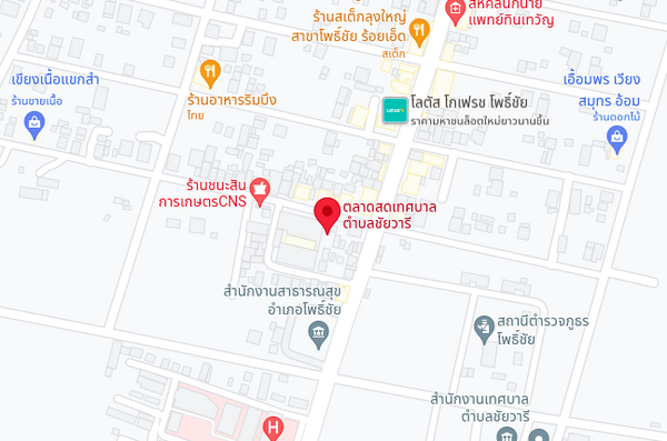 แผนที่ตั้งตลาดสดเทศบาลตำบลชัยวารี แผนที่ตลาดสดเทศบาลตำบลชัยวารี