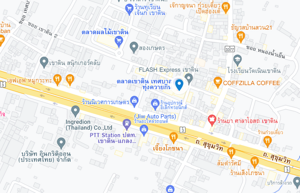 แผนที่ตลาดเขาดิน เทศบาลทุ่งควายกิน