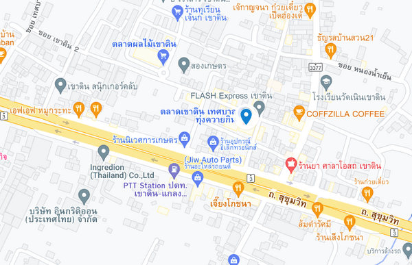 แผนที่ตลาดสดเทศบาลตำบลทุ่งควายกิน