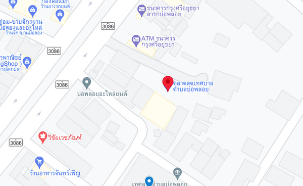 แผนที่ตลาดสดเทศบาลตำบลบ่อพลอย