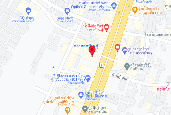 แผนที่ตั้งตลาดสดเทศบาลตำบลบ้านดู่ หรือ ตลาดสดบ้านดู่ แผนที่ตลาดสดเทศบาลตำบลบ้านดู่