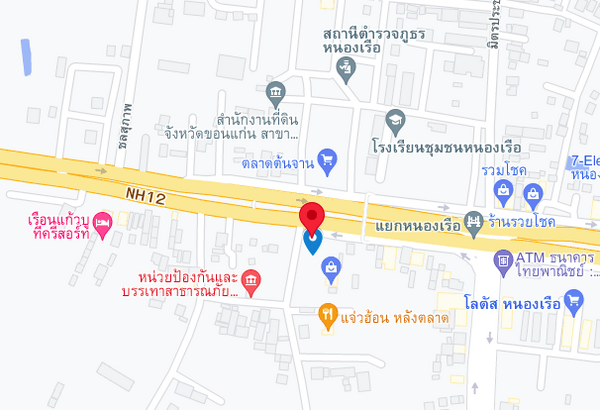 แผนที่ตั้งตลาดสดเทศบาลตำบลหนองเรือ จ.ขอนแก่น แผนที่ตลาดสดเทศบาลตำบลหนองเรือ