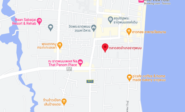 แผนที่ตั้งตลาดสดเทศบาลธาตุพนม จ.นครพนม แผนที่ตลาดสดเทศบาลธาตุพนม