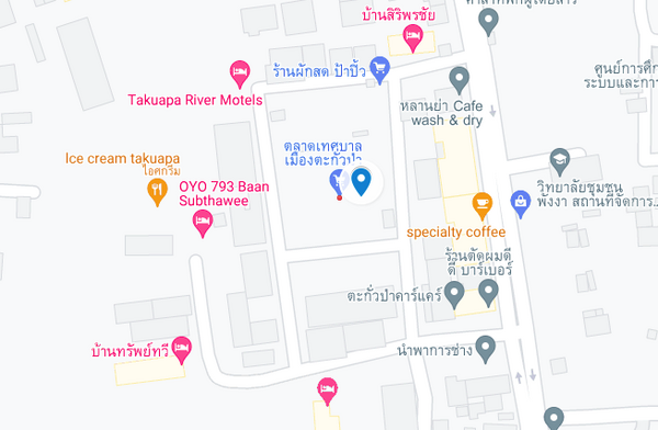 แผนที่ตั้งตลาดสดเทศบาลเมืองตะกั่วป่า จ.พังงา แผนที่ตลาดสดเทศบาลเมืองตะกั่วป่า