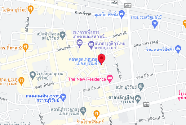 แผนที่ตั้งตลาดสดเทศบาลเมืองบุรีรัมย์ แผนที่ตลาดสดเทศบาลเมืองบุรีรัมย์