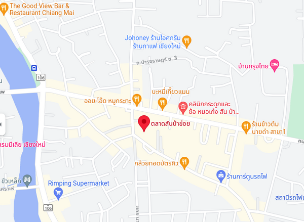 แผนที่ตั้งตลาดสันป่าข่อย แผนที่ตลาดสันป่าข่อย
