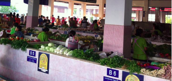 ตลาดสดเทศบาลตำบลร่องคำ ตลาดสด กาฬสินธุ์ ร้านผัก