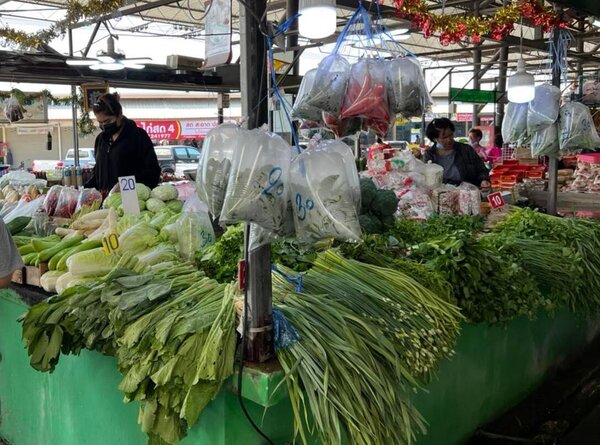 ตลาดลาว บางปะกง ร้านผักสด