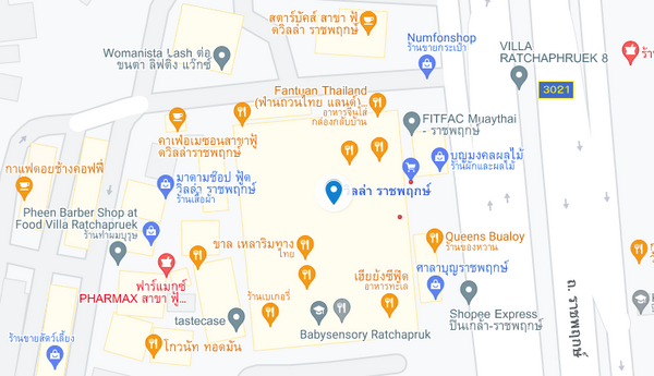 แผนที่ตั้งตลาดฟู้ดวิลล่า แผนที่ตลาดฟู้ดวิลล่า