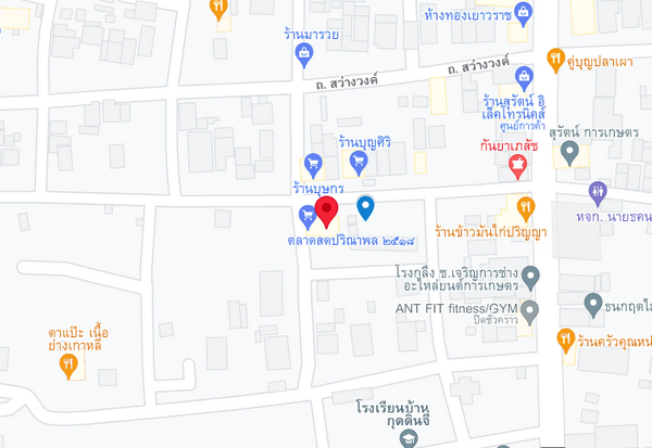 ตลาดสดปริณาพล หรือ ตลาดนากลาง แผนที่ตลาดสดปริณาพล