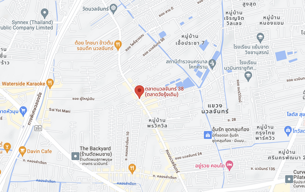 ตลาดนวลจันทร์ 38 แผนที่ตลาดนวลจันทร์ 38