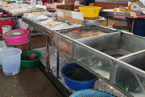 ตลาดขายของสด ร้านปลาสด