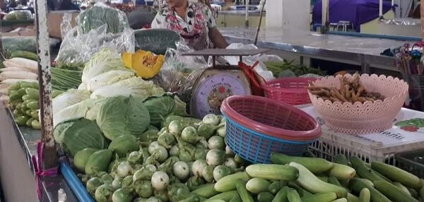 ตลาดคลองสี่เมืองใหม่ ตลาดขายของสด ร้านผัก
