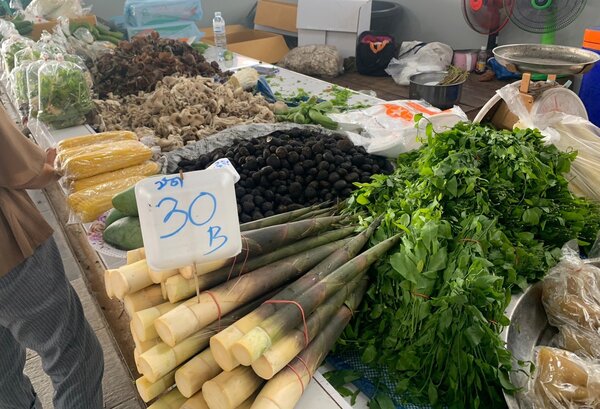 ตลาดเมืองทองเจริญศรี ร้านผักพื้นบ้าน