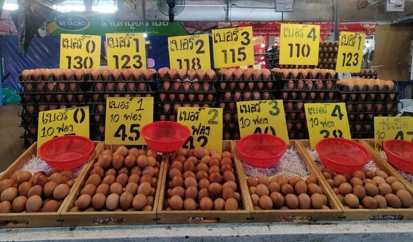 ตลาดมารวย ตลาดเช้าปทุมธานี ร้านไข่ไก่