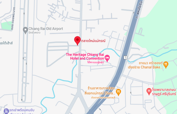 ตลาดขายส่งผัก ผลไม้ เชียงราย แผนที่ตลาดใหม่แม่กรณ์