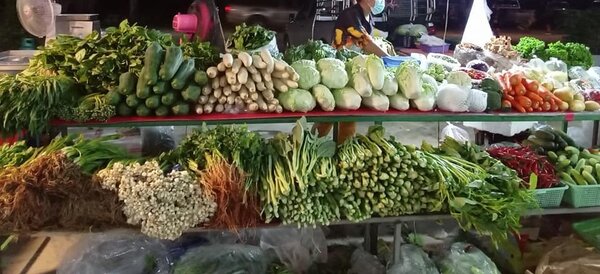 ตลาดทรงชัย จ.ฉะเชิงเทรา ร้านผักสด