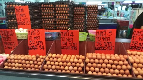 ตลาดสดรวมใจ เมืองทองธานี ร้านไข่สด