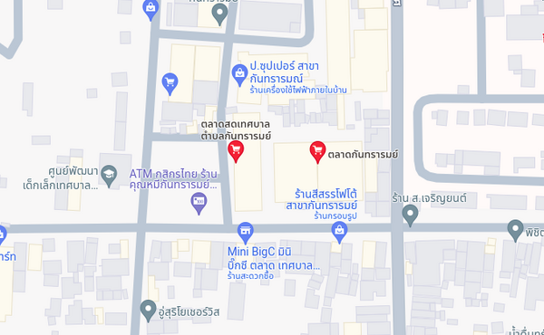 ตลาดกันทรารมย์ แผนที่ตลาดกันทรารมย์