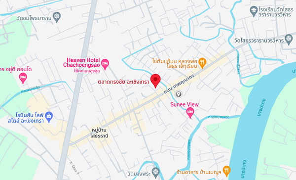 ตลาดทรงชัย ฉะเชิงเทรา แผนที่ตลาดทรงชัย