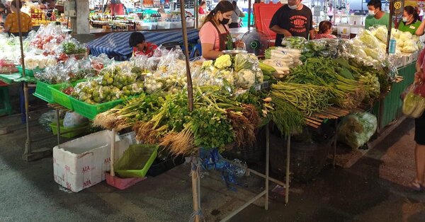 ตลาดหลักชัย ตลาดสด นครปฐม ร้านผัก