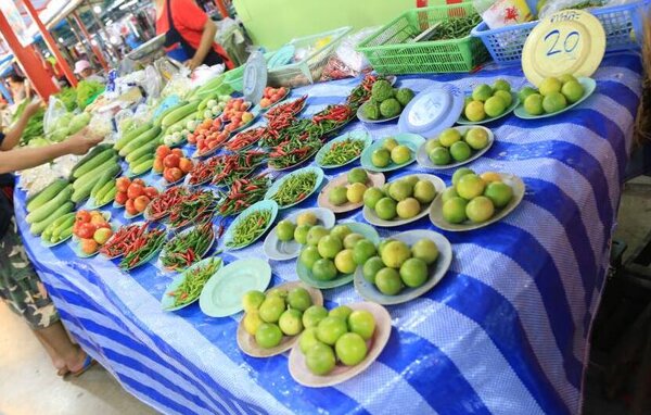 ตลาดสหกรณ์ 3 ปากเกร็ด ตลาดสด นนทบุรี ร้านผักสวนครัว