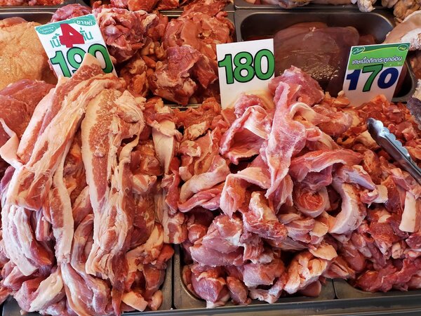ตลาด เอ็ม มาร์เก็ต ตลาดสด พัทยา ร้านหมูสด