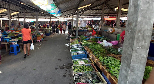 ตลาดใหม่ภักดี ตลาดสด ระนอง ร้านผักสด