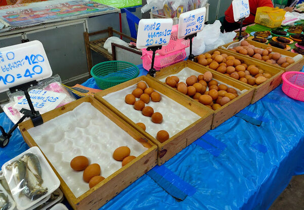 ตลาดอุดมสวัสดิ์ ตลาดเย็น เชียงราย ร้านไข่สด
