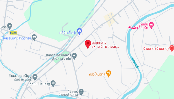 แผนที่ตลาดกลางสหกรณ์การเกษตรบ้านลาด