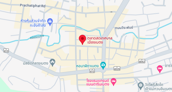 แผนที่ตลาดสดเทศบาลเมืองเบตง