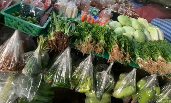 ตลาดสดเทศบาลเมืองคง ตลาดสดนครราชสีมา ผักสด
