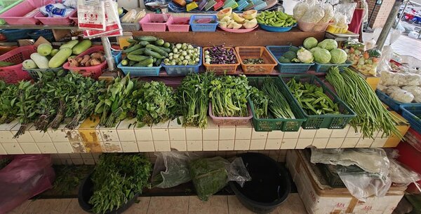 ตลาดสด เทศบาลเทพกระษัตรี ตลาดสดภูเก็ต ผักสดต่างๆ