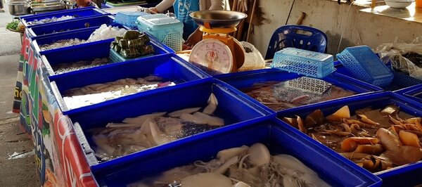 ตลาดสดเทศบาลเมืองคง ตลาดสดในโคราช ร้านของทะเลสด