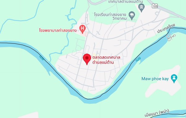 ตลาดสดเทศบาลตำบลแม่ต้าน ตลาดสดตาก แผนที่ตลาดสดเทศบาลตำบลแม่ต้าน