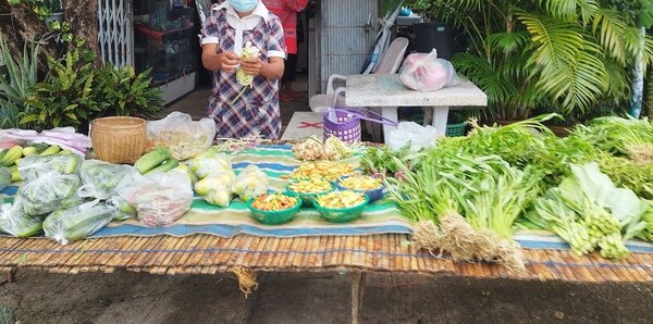 ตลาดสดเทศบาลตำบลขอนตาล ตลาดสด มุกดาหาร ผักต่างๆ